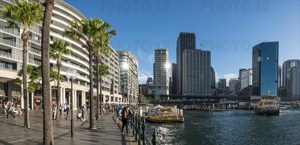 Harbor promenade and financial district