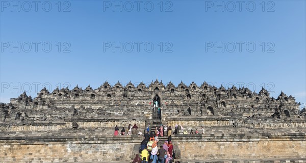 Visitors at Borobudur Temple