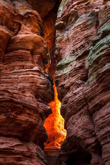 Altschlossfelsen glowing orange-red through the inciding sun