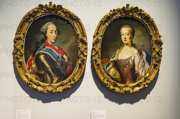 Portraits of Elector Maximilian 3rd Joseph of Bavaria and Elector Maria Anna of Bavaria around 1755