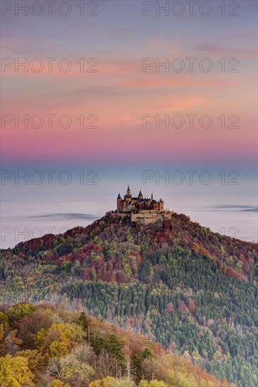 View from Zeller Horn onto Hohenzollern Castle