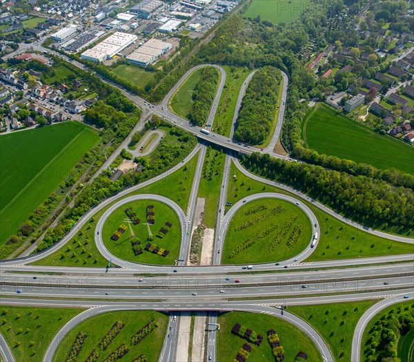 Intersection Castrop-Rauxel Motorway A45 and A42