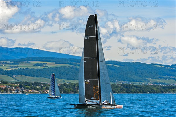 Sailing boat Racing Django on Lake Geneva