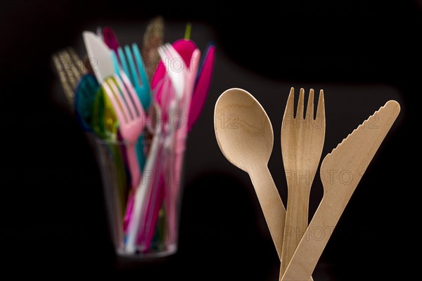 Disposable wooden cutlery