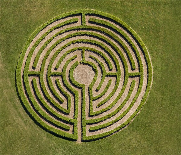 Labyrinth in meadow