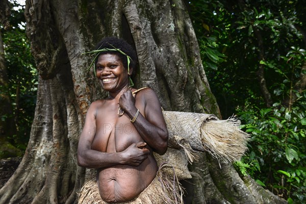 Laughing local woman