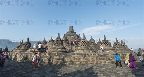 Visitors at Borobudur Temple