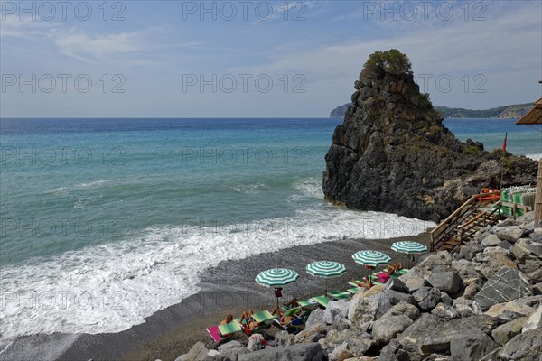 Beach with sunshades in Marina di Camerota