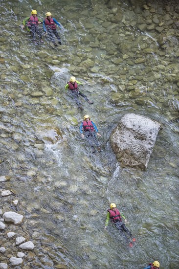 People canyoning in the Gorges du Verdon