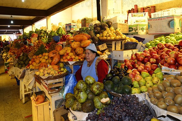 Sale of fruit at market stall