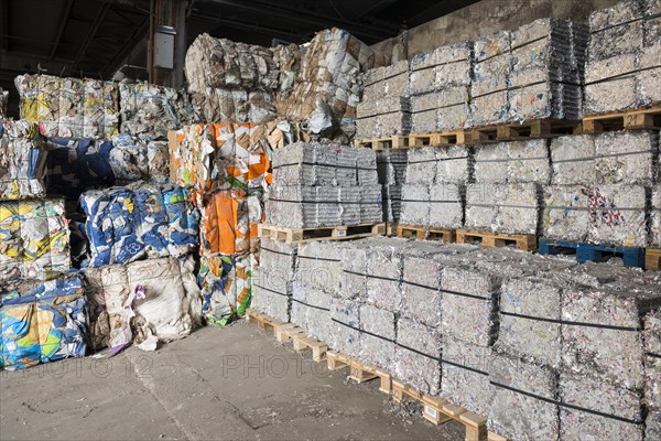 Sorted and baled garbage