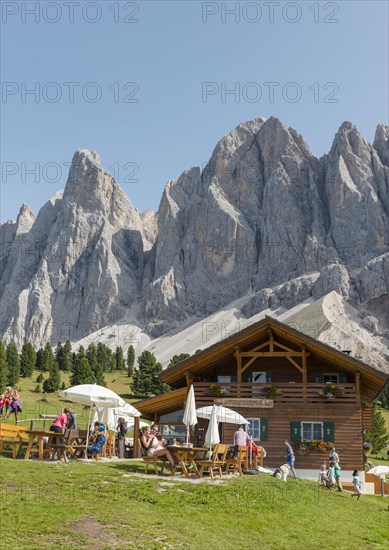 Gschnagenhardt Alm in the Villnoss valley below Geisler peaks