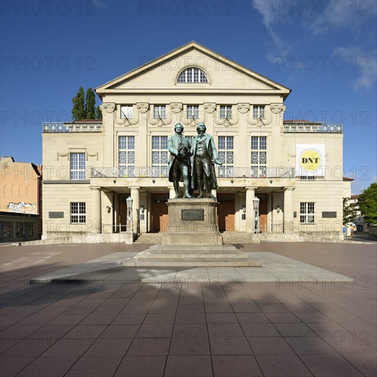 Goethe-Schiller-monument in front of the German national theater