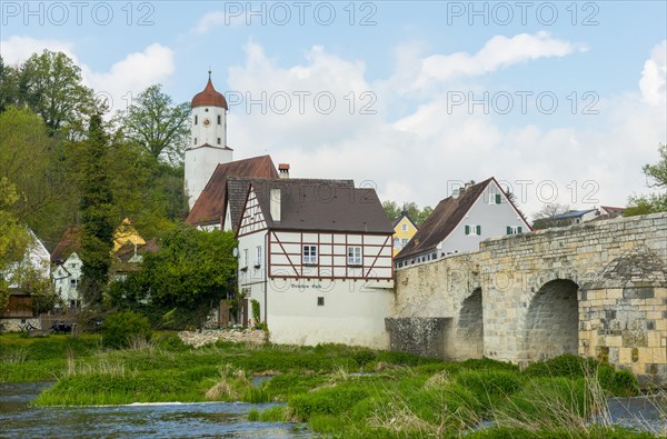 Old town with bridge over River Wornitz