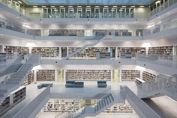 Gallery with stairs of city library