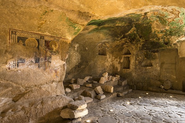 In the cave church Santa Barbara