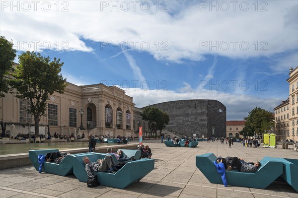 Seats in courtyard