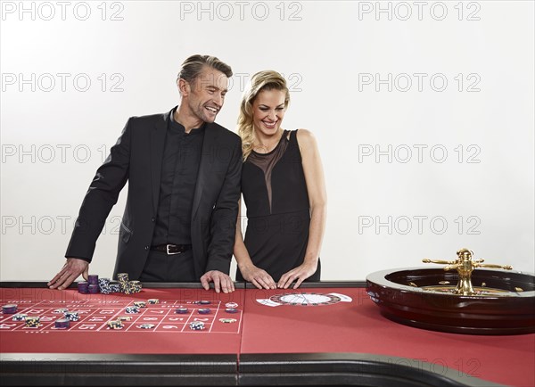 Couple playing roulette