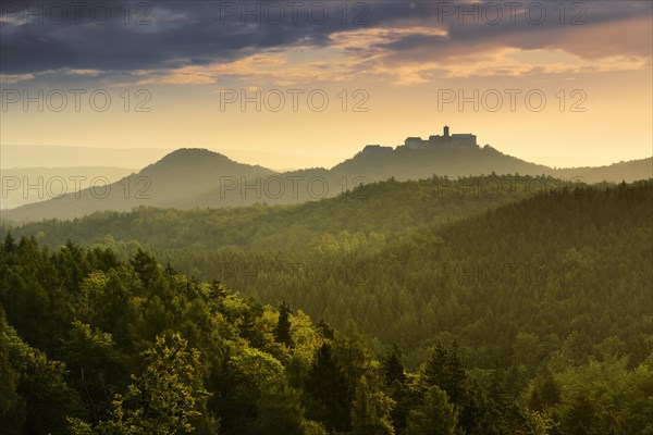 View from Rennsteig to the Wartburg Castle