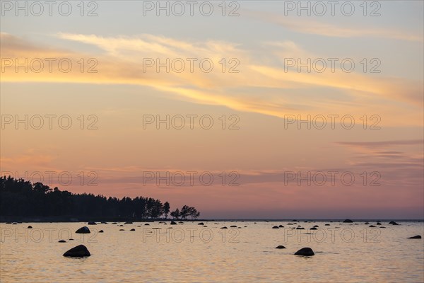 Boulders in water