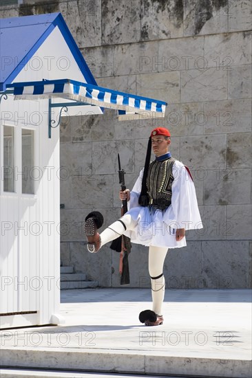 Evzone in front of the Tomb of the Unknown Soldier