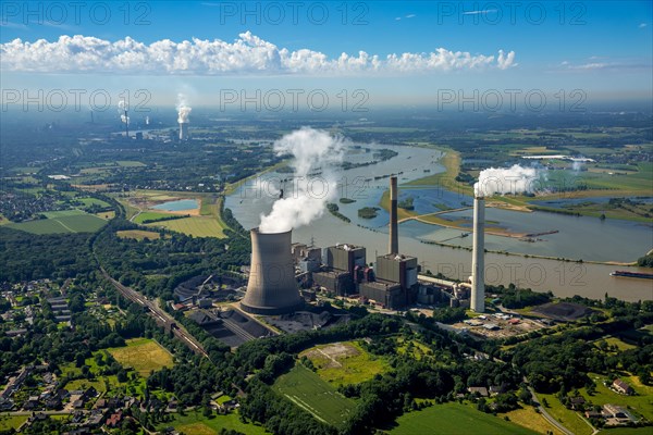 Aerial view of Voerde am Rhein coal power plant