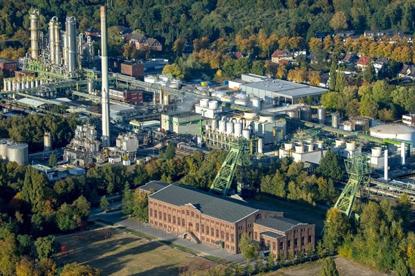 Industry museum machine hall Zweckel in front of chemical plant Ineos Phenol