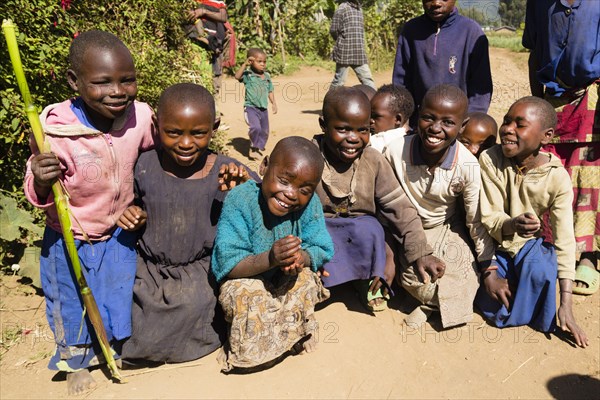 Children of a community of ex-poachers near the Volcanoes National Park