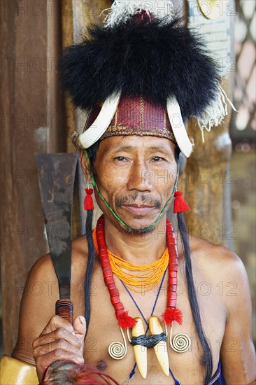 Naga tribal man in traditional outfit