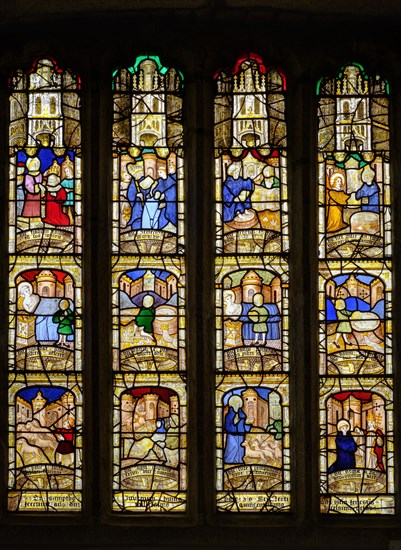 Glass window in parish church