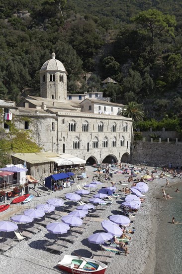 Benedictine abbey San Fruttuoso and beach