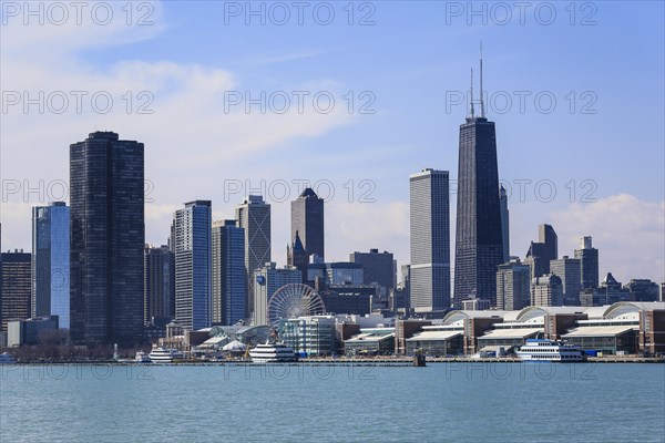 Skyline with Navy Pier and John Hancock Center