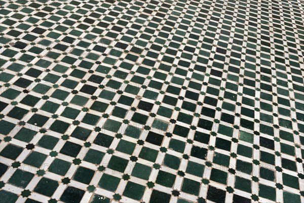 Close-up of floor mosaic at El Bahia Palace