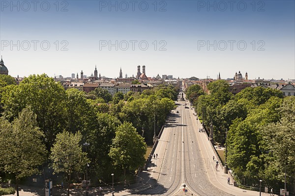 View from the Maximilianeum on Maximilianstrasse and downtown