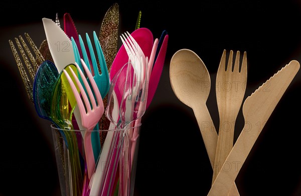 Disposable wooden cutlery