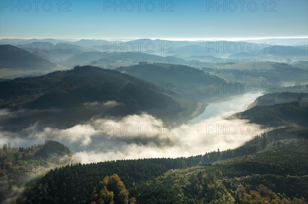 Morning fog over Lake Henne