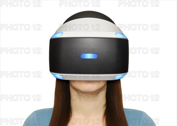 Woman wearing a Playstation VR headset
