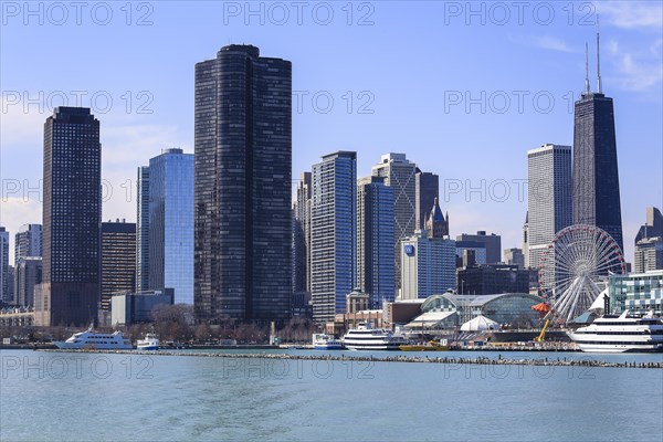 Skyline with Navy Pier and John Hancock Center