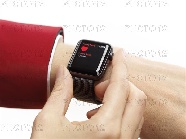 Woman hand with Apple Watch