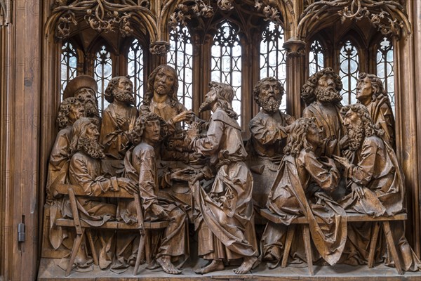 Holy Blood Retable of the Wurzburg carver Tilman Riemenschneider in the city church St. Jakob