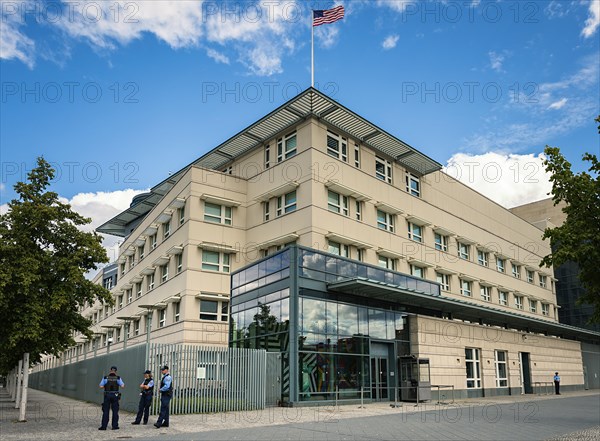 Police station in front of the American Embassy