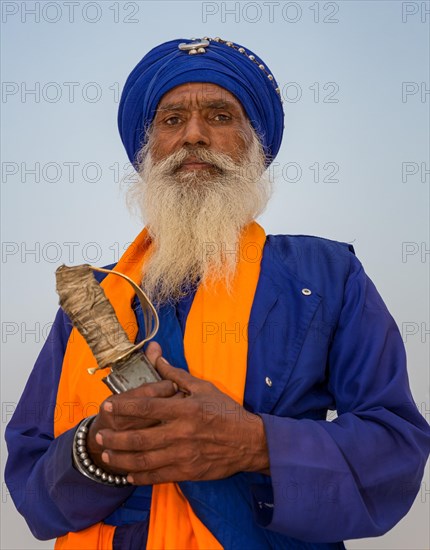 Colorful Sikh guard with saber