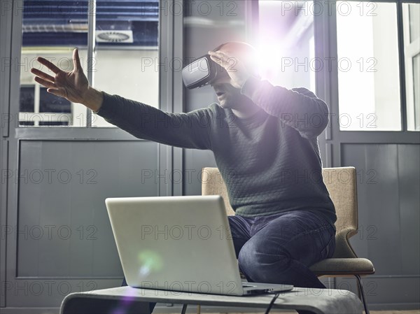 Man with VR goggles