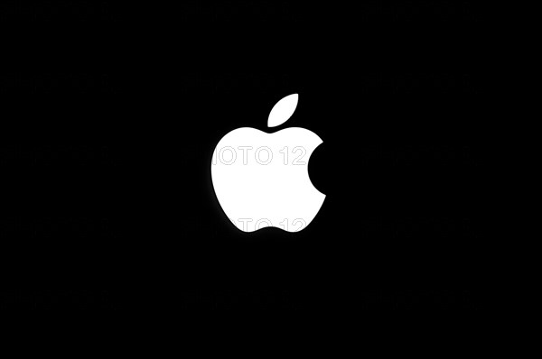 White Apple logo on black background