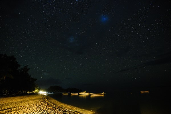 Starry sky over beach