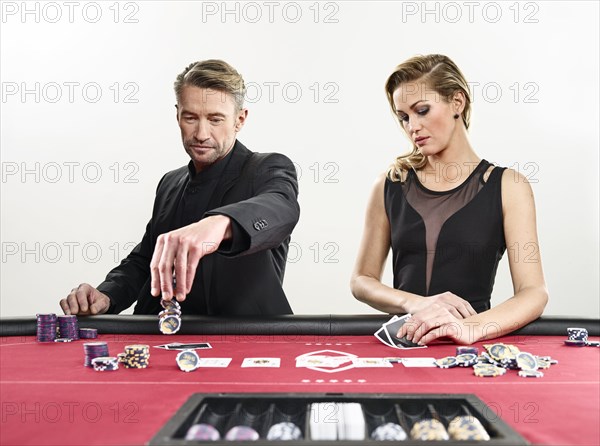 Couple playing blackjack