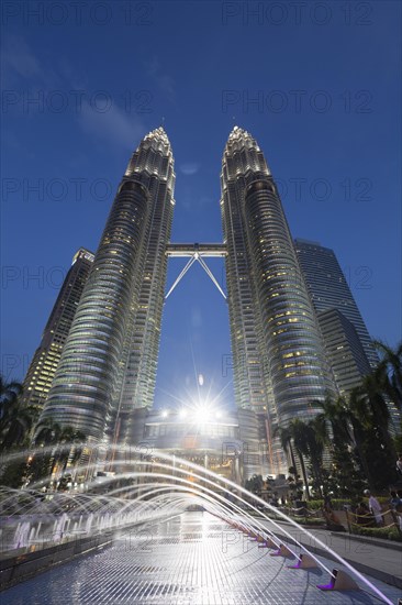 Petronas twin towers at dusk