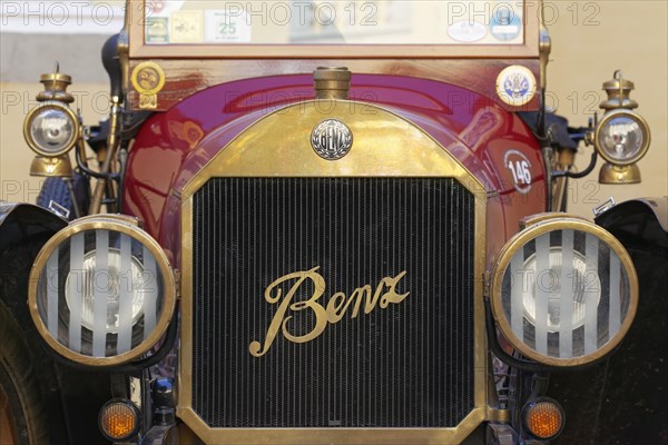 Benz lettering on radiator of classic car