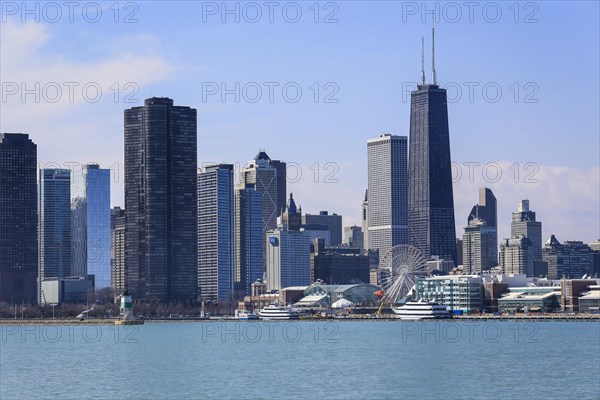 Skyline with Navy Pier and John Hancock Center