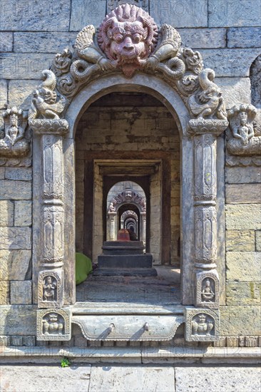 View through a row of shrines